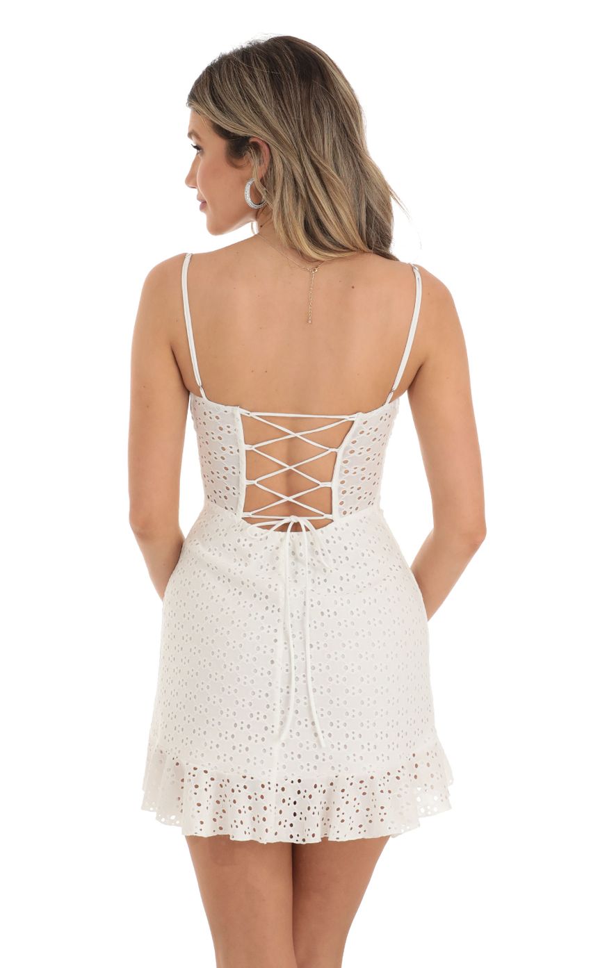 Ruffle Dress in White